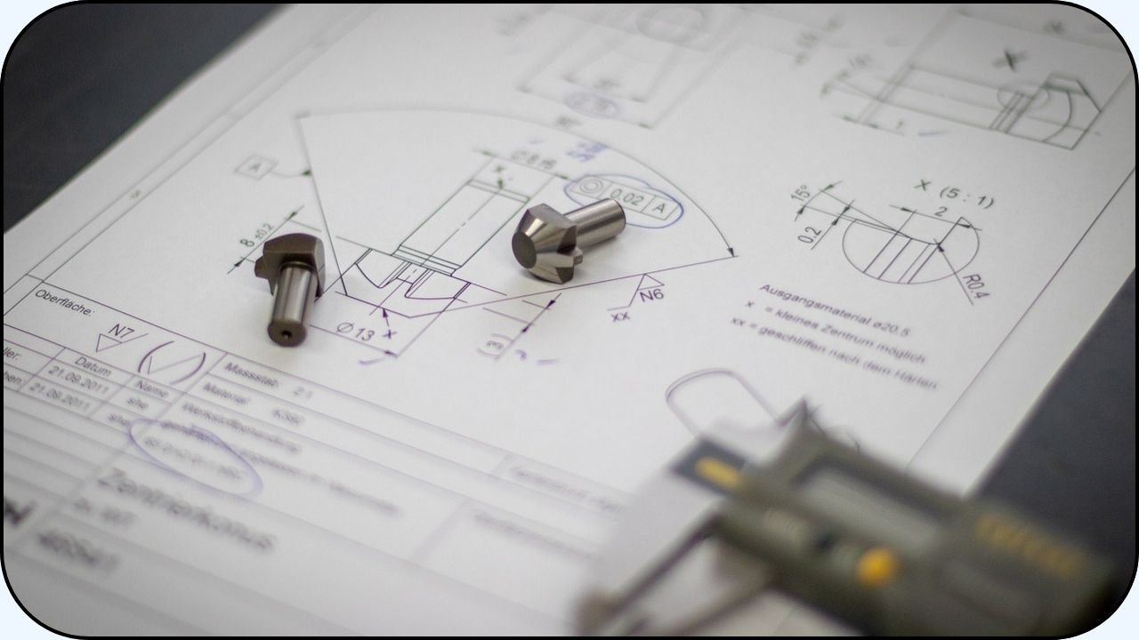 Algunos piezas para fijacion y su correspondiente dibujo tecnico indicando sus dimensiones y tolerancias - GD&T